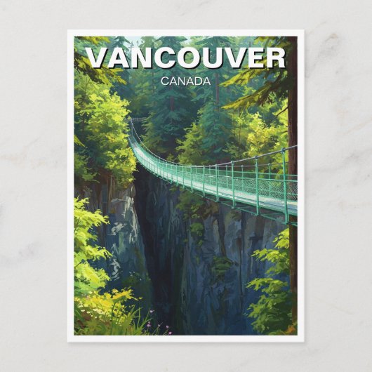 Vancouver Capilano Suspension Bridge Travel Briefkaart (Voorkant)