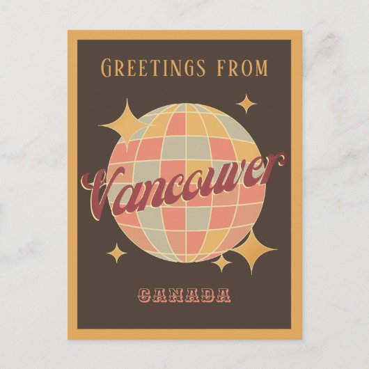 Vancouver City Canada Retro  Briefkaart (Voorkant)