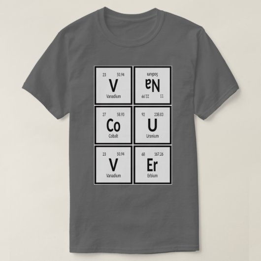Vancouver City Periodieke Tabel 1 T-shirt (Design voorkant)