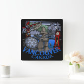 Vancouver Clock Gifts Decor First Nations Clock Vierkante Klok (Huis)