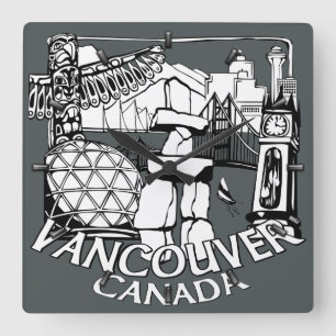 Vancouver Clock Gifts Decor First Nations Clock Vierkante Klok