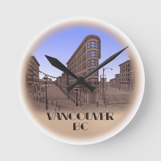 Vancouver Clock Gifts Decor Gastown Wall Clock Ronde Klok (Voorkant)