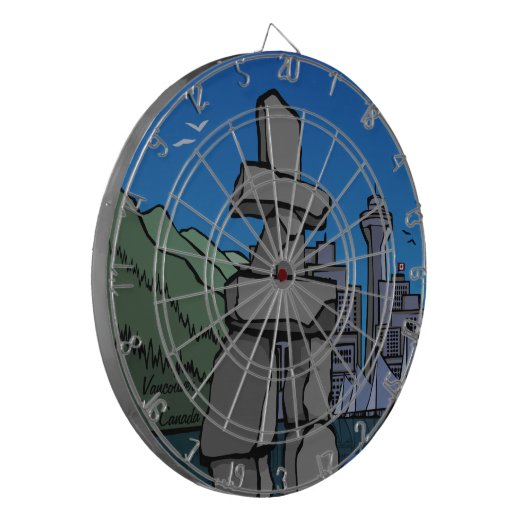 Vancouver Dartboard Totem Pole Souvenir Dartboard Dartbord (Voorkant Links)