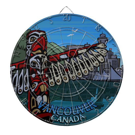 Vancouver Dartboard Totem Pole Souvenir Dartboard Dartbord (Voorkant)