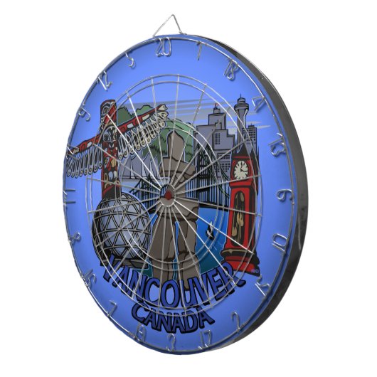 Vancouver Dartboard Vancouver Souvenir Dartboard Dartbord (Voorkant Rechts)