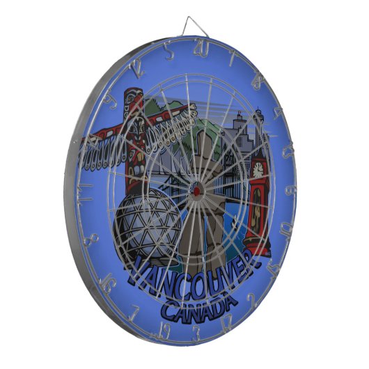 Vancouver Dartboard Vancouver Souvenir Dartboard Dartbord (Voorkant Links)