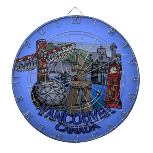 Vancouver Dartbord Vancouver Souvenir Dartbord (Voorkant)