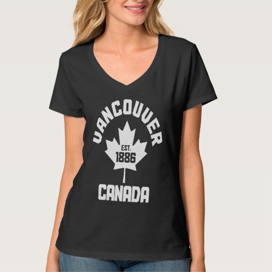 Vancouver Est 1886 British Columbia Canada Canadia T-shirt (Voorkant)