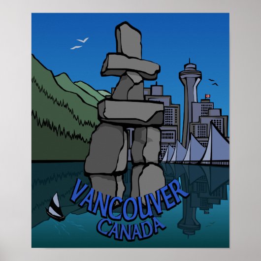 Vancouver First Nation Poster Inukshuk Home Decor (Voorkant)