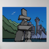 Vancouver First Nation Poster Inukshuk Home Decor (Voorkant)