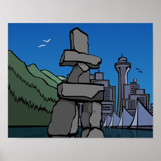 Vancouver First Nation Poster Inukshuk Home Decor (Voorkant)