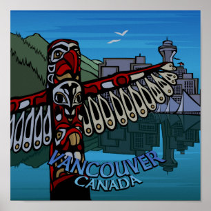 Vancouver First Nations Poster Totem Home Decor