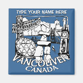 Vancouver Fridge Magnets Personalized Souvenir Magneet (Voorkant)