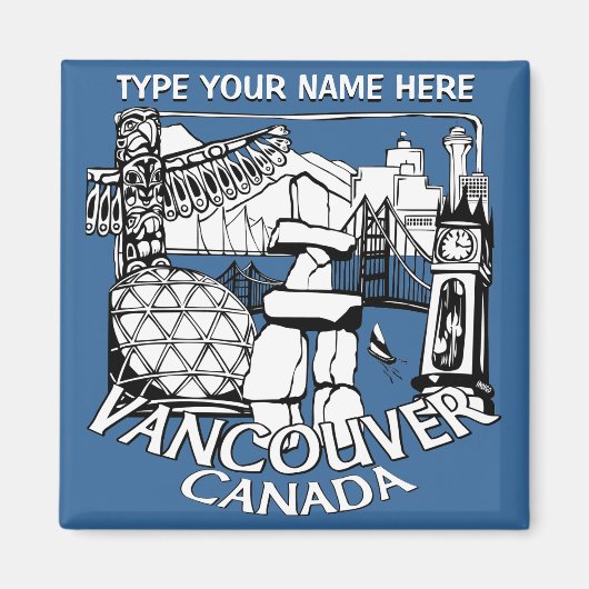 Vancouver Fridge Magnets Personalized Souvenir Magneet (Voorkant)