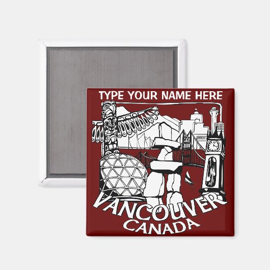 Vancouver Fridge Magnets Personalized Souvenir Magneet (Voorkant / Achterkant)