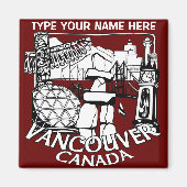 Vancouver Fridge Magnets Personalized Souvenir Magneet (Voorkant)
