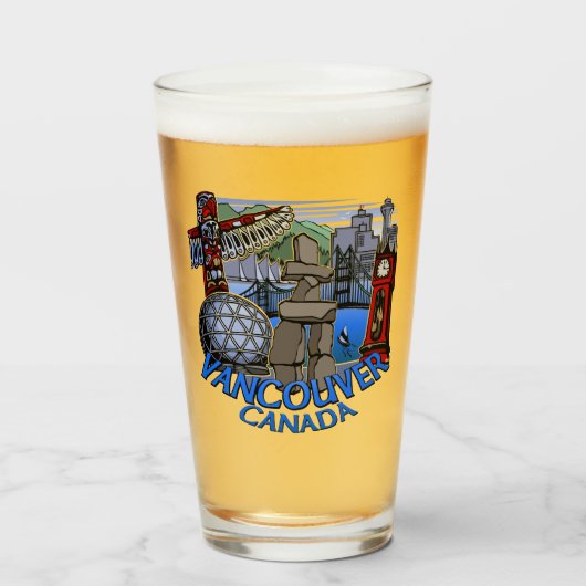 Vancouver Glass Vancouver Souvenir Glassen Glas (Voorkant gevuld)