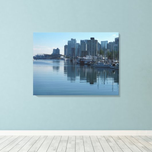 Vancouver Harbour Art Print Seascape Art Canvas (Insitu (Houten vloer))