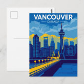 Vancouver Harbour Retro Silhouet Briefkaart (Voorkant / Achterkant)
