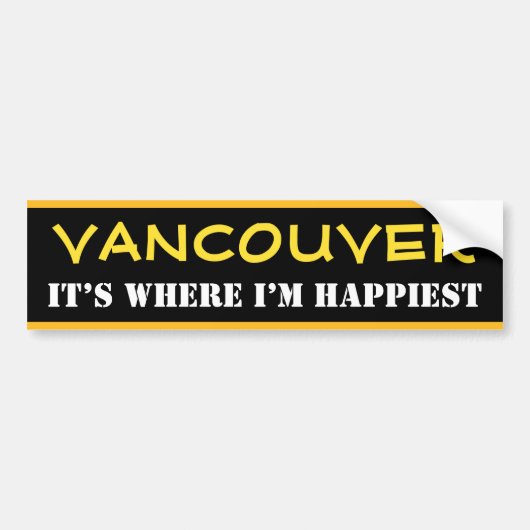 "VANCOUVER" — "HET IS WAAR IK HET GEMAKKELIJKST BE BUMPERSTICKER (Voorkant)