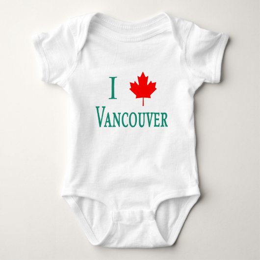 Vancouver ik hou van VANCOUVER met Maple Leaf Romper (Voorkant)