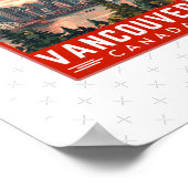 Vancouver in Canada Retro Vector Reis Kunst Emblee Poster (Hoek)