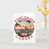 Vancouver in Canada Retro Vector Reis Kunst Landsc Kaart (Gele Bloem)