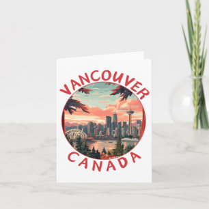Vancouver in Canada Retro Vector Reis Kunst Landsc Kaart