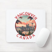 Vancouver in Canada Retro Vector Reis Kunst Landsc Muismat (Met muis)