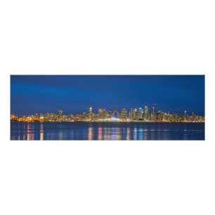 Vancouver in de nacht foto afdruk