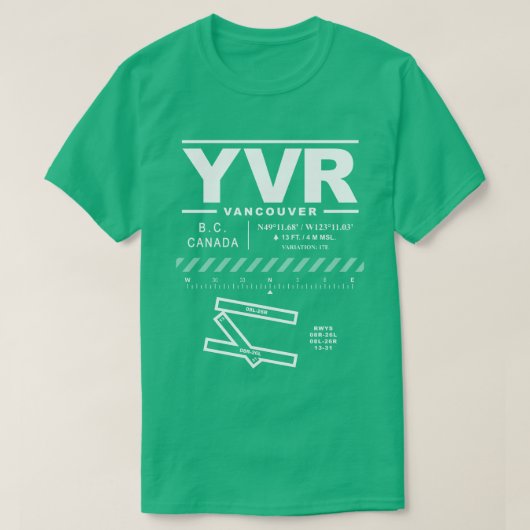 Vancouver International Airport YVR T-shirt (Design voorkant)