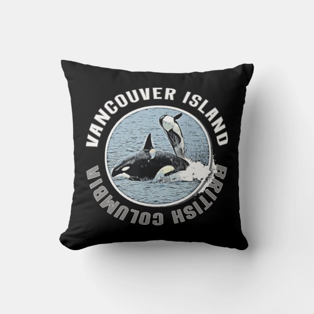 Vancouver Island BC Canada Orca Whales Adventure K Kussen (Voorkant)