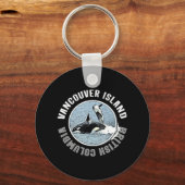 Vancouver Island BC Canada Orca Whales Adventure Sleutelhanger (Voorkant)