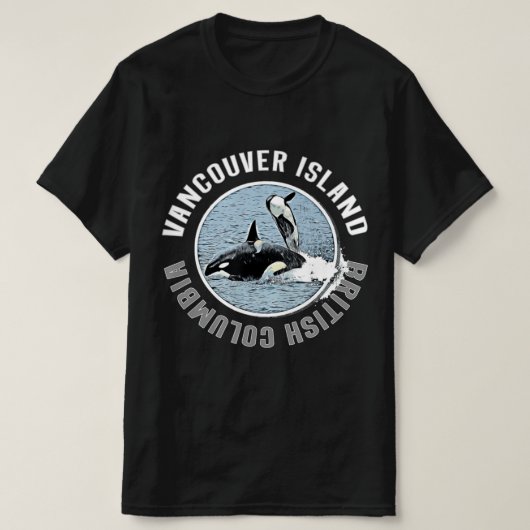 Vancouver Island BC Canada Orca Whales Adventure T-shirt (Design voorkant)