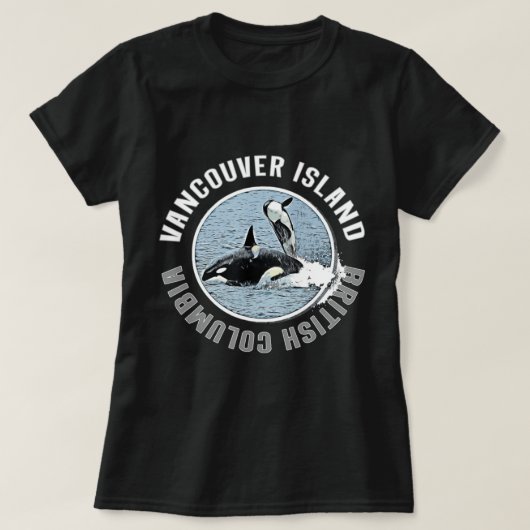 Vancouver Island BC Canada Orca Whales Adventure T-shirt (Design voorkant)