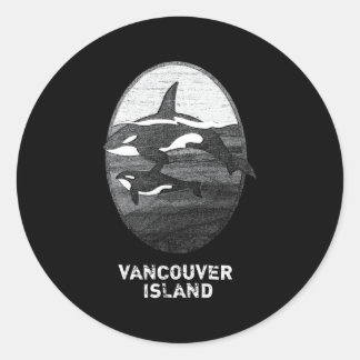 Vancouver Island BC Canada Orka Er Whale Ronde Sticker