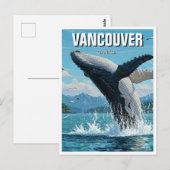 Vancouver Island Bultrug Whale Breaching Travel Briefkaart (Voorkant / Achterkant)