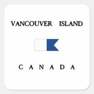 Vancouver Island Canada Alpha Duikvlag Vierkante Sticker