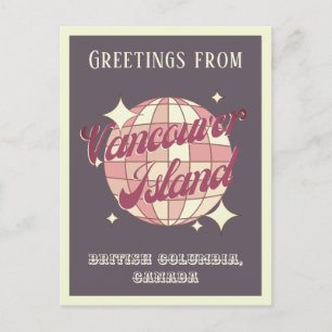 Vancouver Island Canada paarse retro Briefkaart