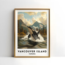 Vancouver Island Canada Reisposter Orca