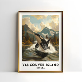 Vancouver Island Canada Reisposter Orca Poster