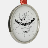 Vancouver Island Canada Walvissen Metalen Ornament (Rechts)