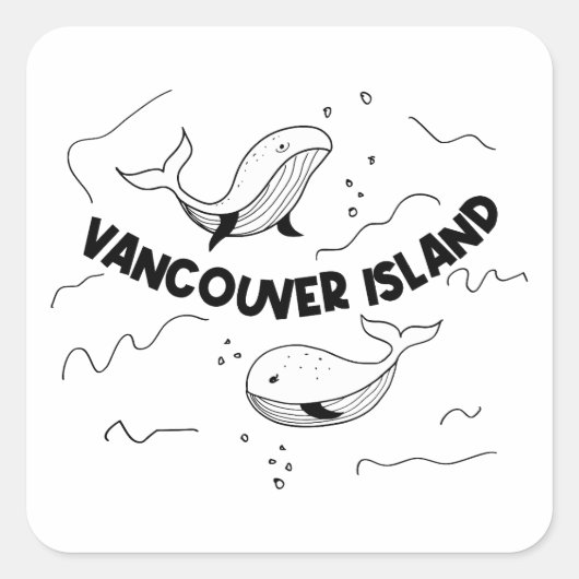 Vancouver Island Canada Walvissen Vierkante Sticker (Voorkant)