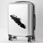 Vancouver Island kaart Gedetailleerde schets Sticker (Koffer)