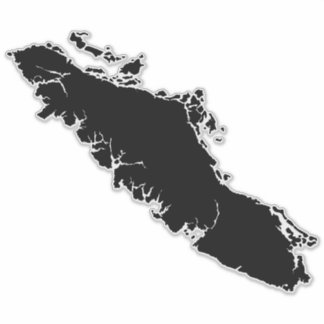 Vancouver Island kaart Gedetailleerde schets Sticker