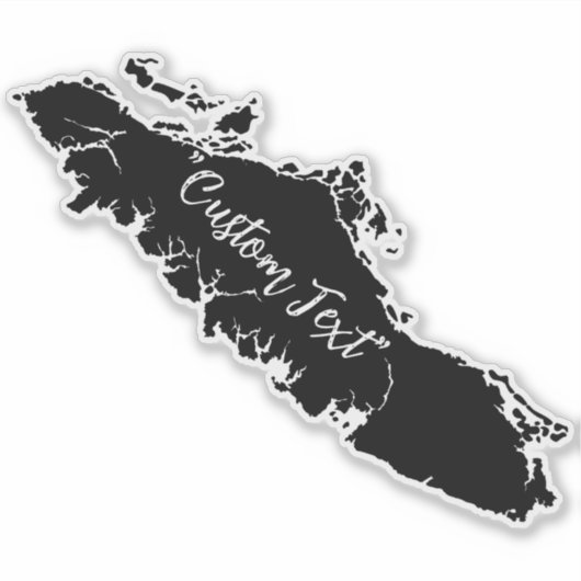 Vancouver Island Kaart Omtrek Aangepaste Sticker (Voorkant)