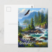 Vancouver Island Natuur Kunst Op Maat Happy Verjaa Briefkaart (Voorkant / Achterkant)