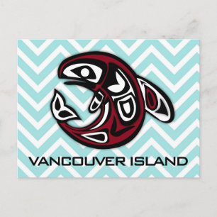Vancouver Island Nautical Tribale Totem Orka Walvi Briefkaart