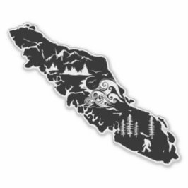 Vancouver Island Plaatsen West Coast Vinyl Sticker