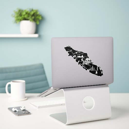 Vancouver Island Plaatsen West Coast Vinyl Sticker (Laptop op bureau)